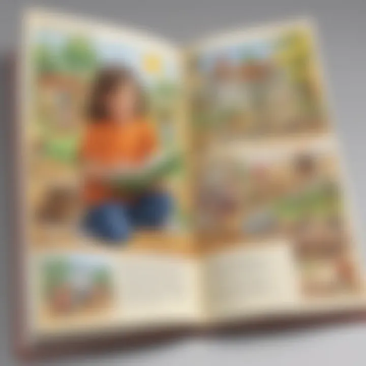 Interactive layout showcasing educational themes for children