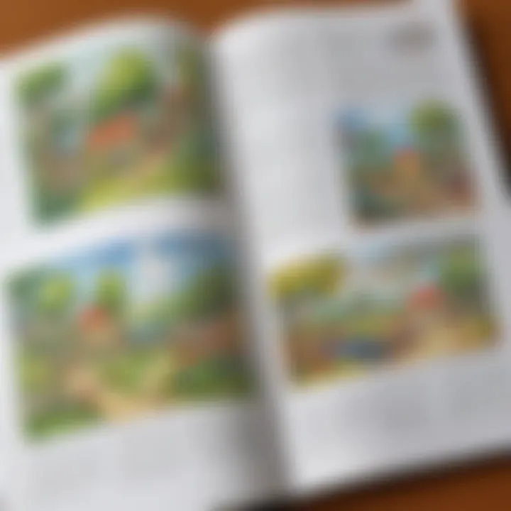 Examples of creative storytelling pages within a minibook