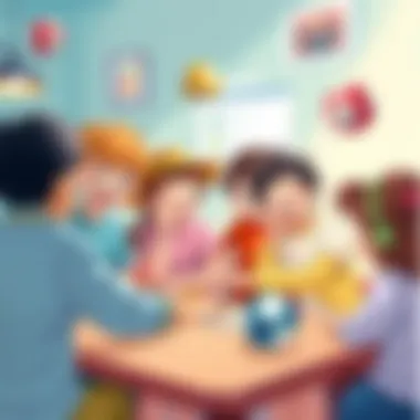 Interactive Gameplay Children engaging in a lively bingo game