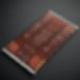 Creative chocolate bar wrapper design on a digital tablet