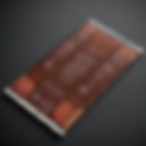 Creative chocolate bar wrapper design on a digital tablet