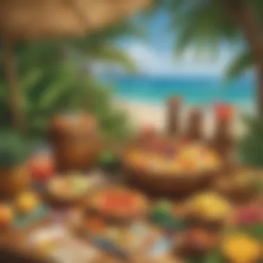 Creative game materials for a luau party