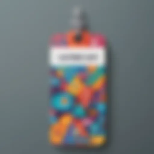 Creative Name Tag Design with Colorful Shapes