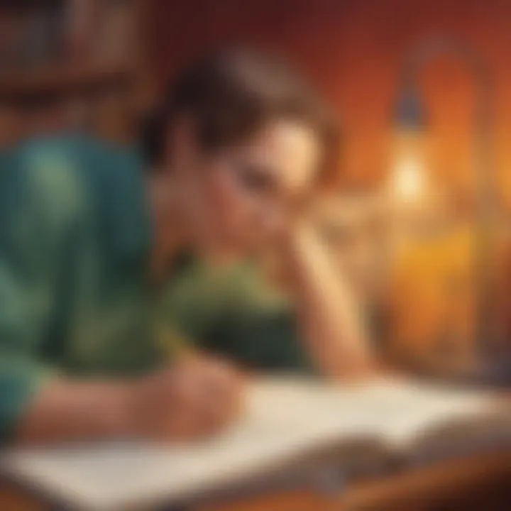 Illustration symbolizing critical thinking in crafting a book review