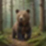 Curious Baby Bear exploring the forest