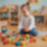 Child in daycare center playing with educational toys