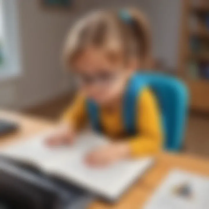 A child practicing decoding with educational software