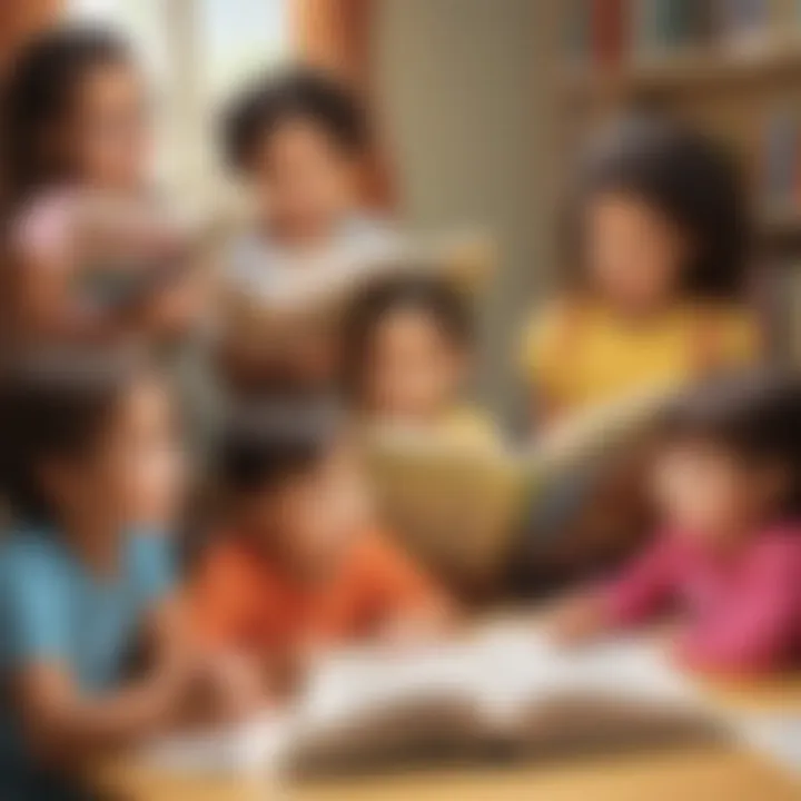 Children participating in a group reading activity