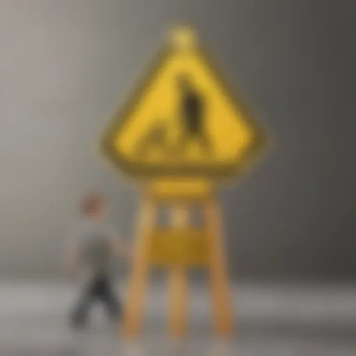 Symbol of caution with a child crossing sign