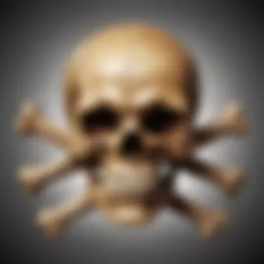 Symbol of danger with a skull and crossbones