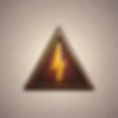 Symbol of warning with a lightning bolt in a triangle