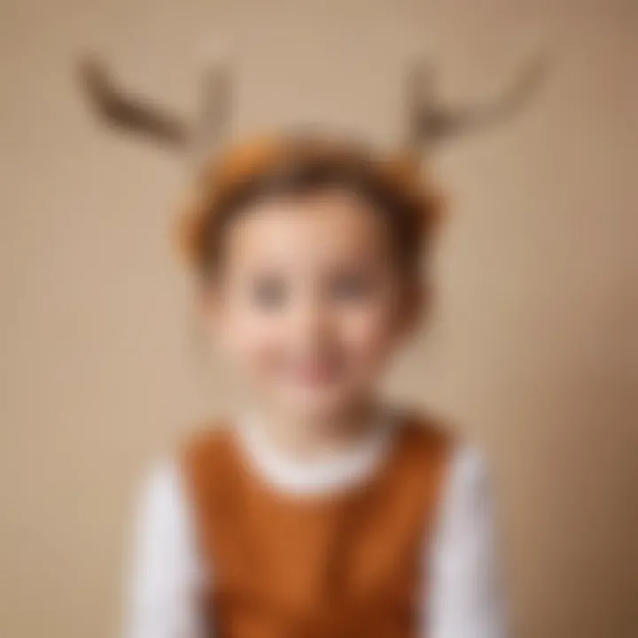 Adorable kids wearing deer antler headbands