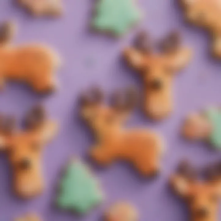 Deer-shaped cookies decorated with colorful icing