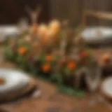 Woodland-inspired table centerpiece with deer figurines