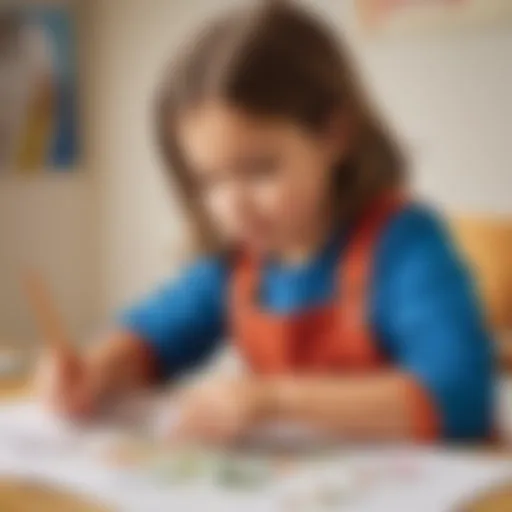 Young child engaging in a creative activity