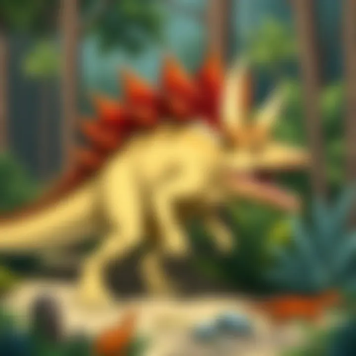 Ecological Role of Stegosaurus Illustration of the ecological role of Stegosaurus in its environment