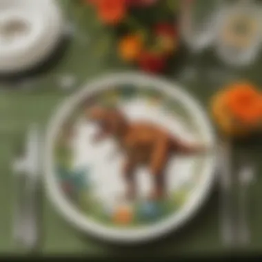 Dinosaur Birthday Napkins - T-Rex Table Setting