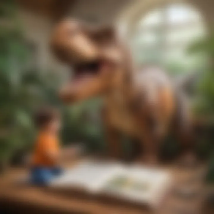 Preschooler Engaging in Dinosaur Storytelling Session