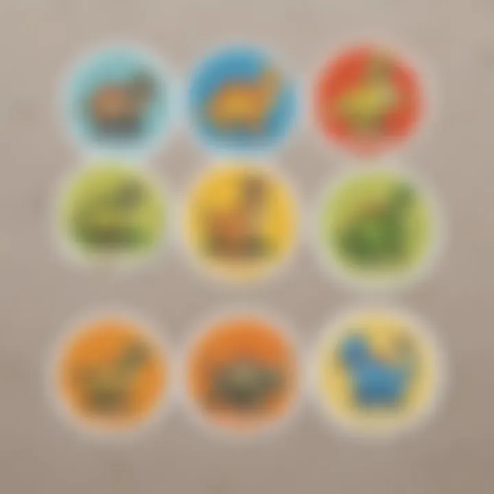 Motivational stickers for potty training with dinosaur theme