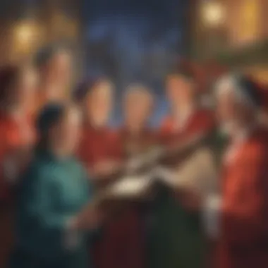 Diverse Group of Carolers Singing Joyful Melodies