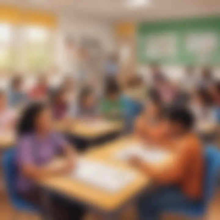 Diverse group of students participating in classroom activities