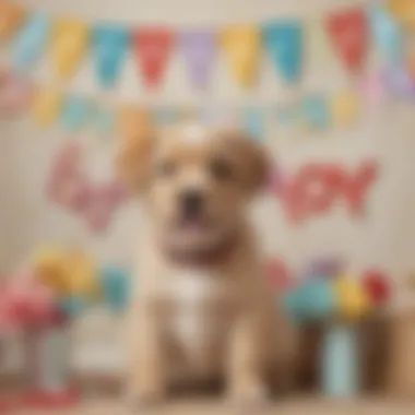 Dog Birthday Party Banner with Puppy Faces