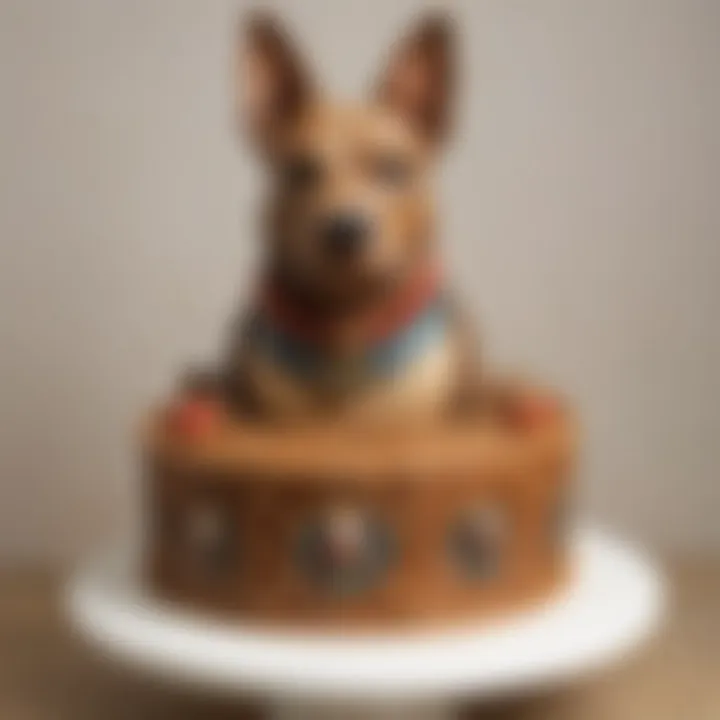 Dog-Man themed birthday cake with intricate design and delicious details