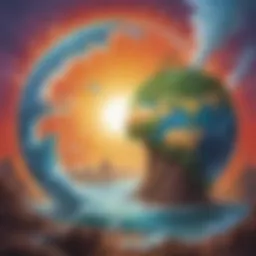 Abstract representation of climate change effects on Earth