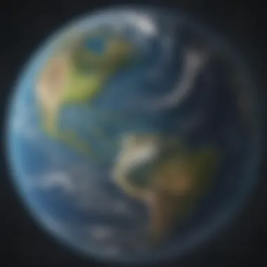 Aerial view of Earth showing tilt in its axis