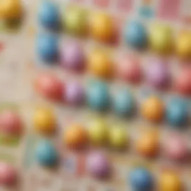 Easter bingo game with colorful cards