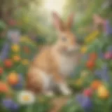 Easter Bunny in Flourishing Garden