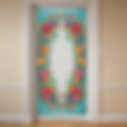Colorful Easter door banner with floral designs