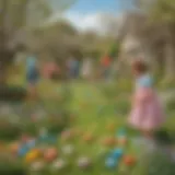 Easter egg hunt in the garden