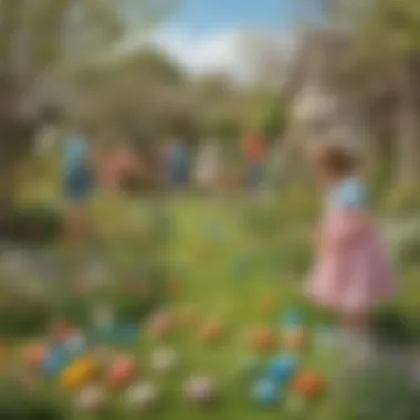 Easter egg hunt in the garden