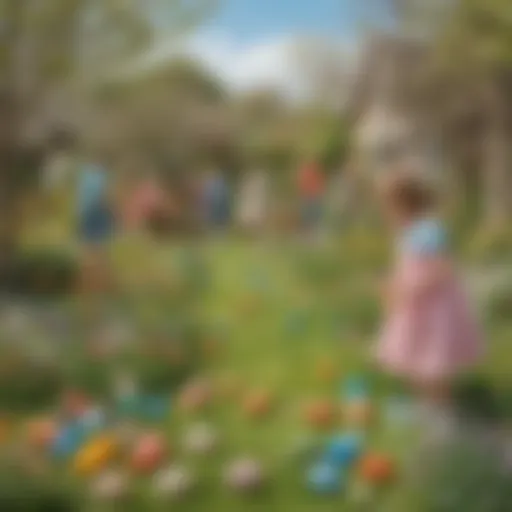 Easter egg hunt in the garden