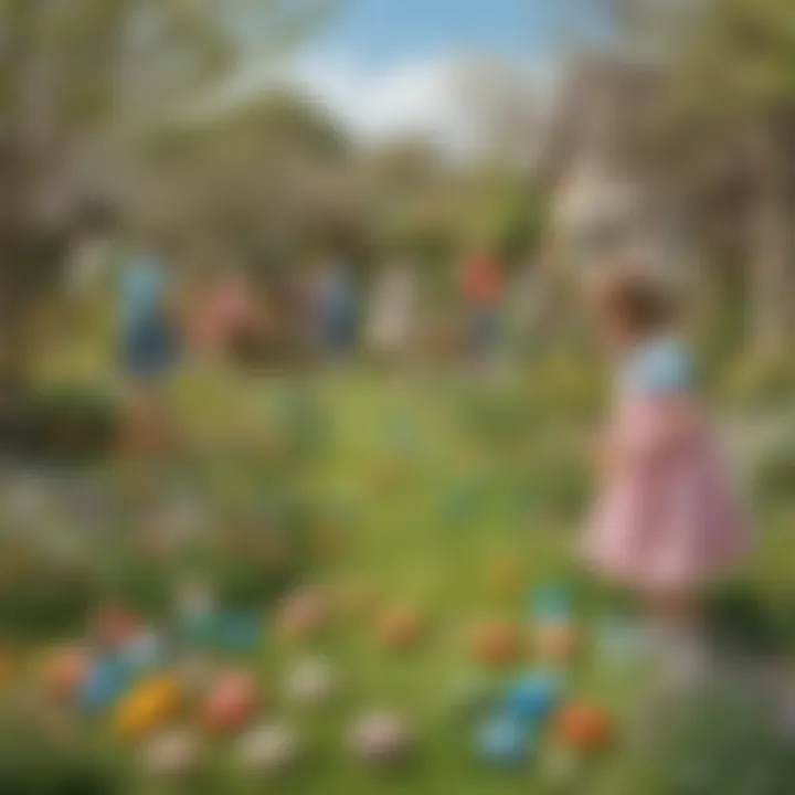 Easter egg hunt in the garden