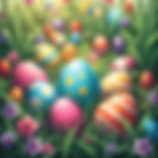 Discover Hidden Easter Eggs Colorful Easter eggs hidden in a garden
