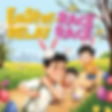 Easter-Themed Relay Race Challenge Teamwork in action during an Easter-themed relay race