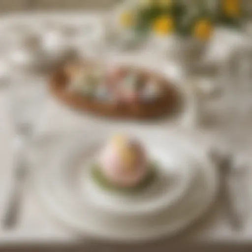 Sophisticated Easter table setting with elegant decorations and fine china