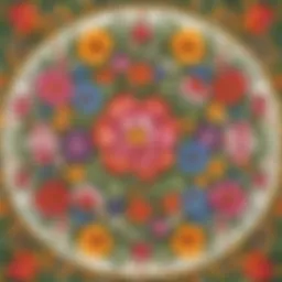 Creative Easter table mat with vibrant floral patterns