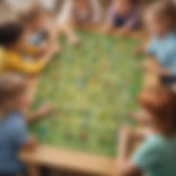 Group of children engaging in Easter-themed games