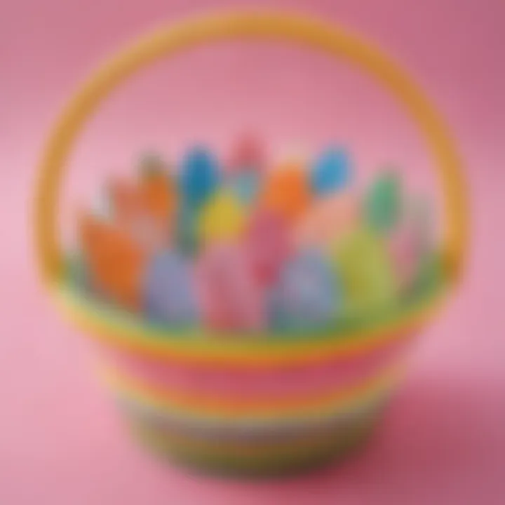 Easter basket made from colorful paper strips