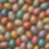 Colorful paper Easter eggs decorated by toddlers