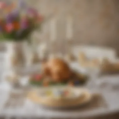 Easter Table Setting for Prayer A beautifully decorated Easter table set for prayer