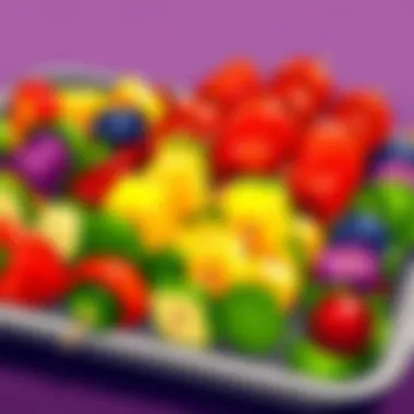 Vibrant vegetable skewers arranged on a tray