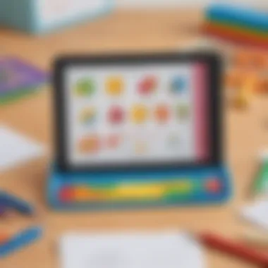 Interactive Learning Tools Illustration of colorful educational flashcards for kindergarten learning