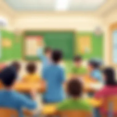 Teamwork in the Classroom Classroom setting where children are engaged in teamwork exercises