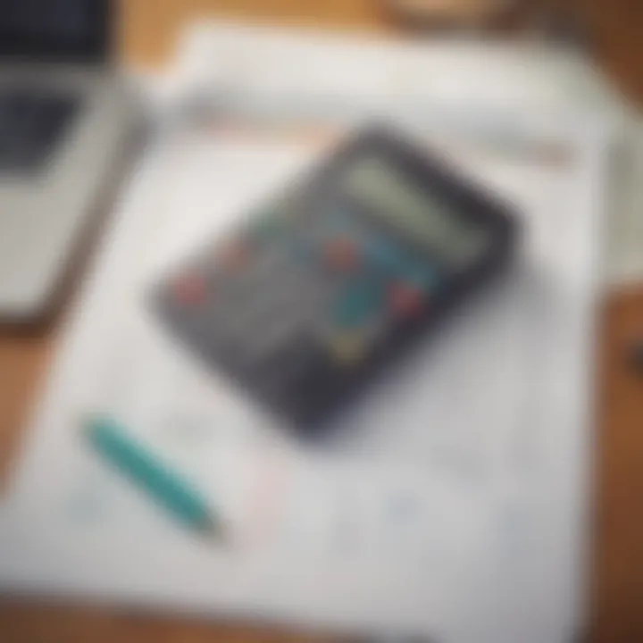 An organized desk with budgeting tools, including a calculator, pen, and an open budget planner worksheet, symbolizing effective financial planning.