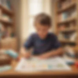 A child exploring letters through interactive play