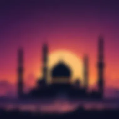 Eid al-Fitr mosque silhouette
